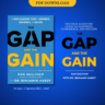 Book cover of "The Gap and The Gain: The High Achievers' Guide to Happiness, Confidence, and Success" by Dan Sullivan and Dr. Benjamin Hardy, featuring a blue background with bold black and yellow text.