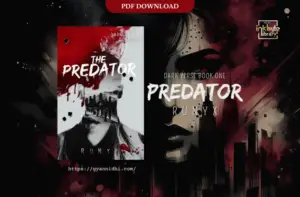 Abstract image for The Predator by RuNyx featuring a woman's face blended with a city skyline and red splatters