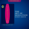 "Book cover of 'The Concise Art of Seduction' by Robert Greene, featuring a pink oval on a blue background."