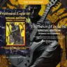 Cover of Fretboard Logic SE Special Edition pdf by Bill Edwards, featuring a marbled background, a statue playing a guitar, and prominent gold text detailing the volumes and special edition features.