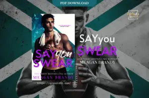 Say You Swear by Meagan Brandy cover featuring a shirtless man holding a football against a teal and white background.