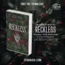 Book cover of Reckless by Lauren Roberts, showing a sharp, intricate blade against a dark foliage background with red flower petals, indicating a theme of betrayal and torment.