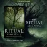 Cover of The Ritual by Adam Nevill, featuring a dark forest with a gnarled tree and an eerie atmosphere.