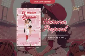 "Book cover of 'Homerun Proposal' by Maren Moore, featuring a couple in baseball uniforms kissing in a stadium setting."