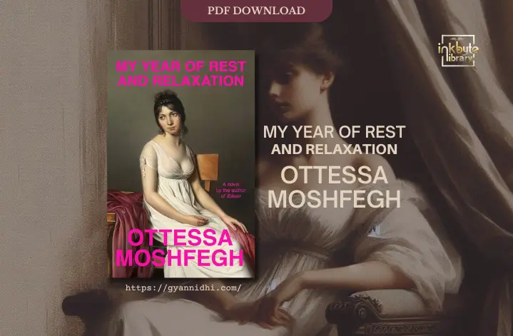 Cover of My Year of Rest and Relaxation by Ottessa Moshfegh, featuring a classical painting of a contemplative woman in a white dress sitting on a chair.