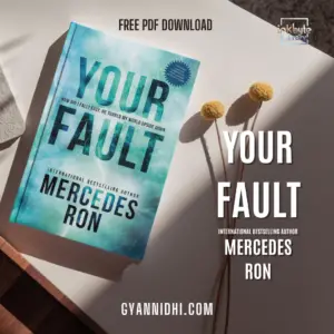 Cover of Your Fault by Mercedes Ron, featuring a striking blue and green background with lightning effects, emphasizing the dramatic and intense nature of the story by the international bestselling author.