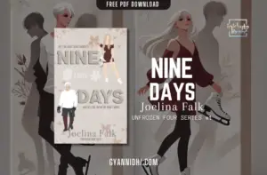 Book cover of Nine Days by Joelina Falk featuring a male and female character with ice skates, designed by Inkbyte Library and Gyannidhi.com