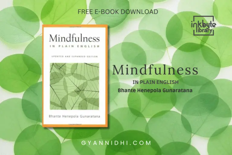 Cover of the book Mindfulness in Plain English by Bhante Henepola Gunaratana – updated and expanded edition on meditation and mindfulness practice with green leaf design.