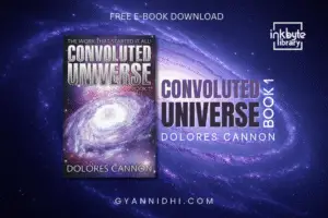 Cover of The Convoluted Universe Book One by Dolores Cannon featuring a cosmic galaxy design, exploring metaphysics, reincarnation, and quantum healing hypnosis.