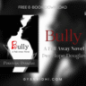 "Silhouette of a young man and woman facing each other closely in an intense black and white scene, representing romance and emotional tension — book cover of Bully by Penelope Douglas, a New Adult romance novel."