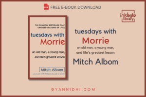 Book cover of Tuesdays with Morrie by Mitch Albom, featuring the subtitle “an old man, a young man, and life’s greatest lesson” in a minimalist beige and red design.