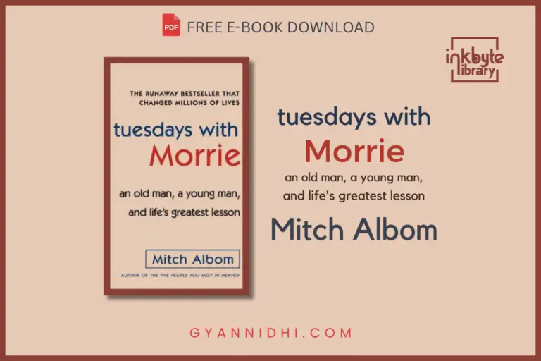 Book cover of Tuesdays with Morrie by Mitch Albom, featuring the subtitle “an old man, a young man, and life’s greatest lesson” in a minimalist beige and red design.