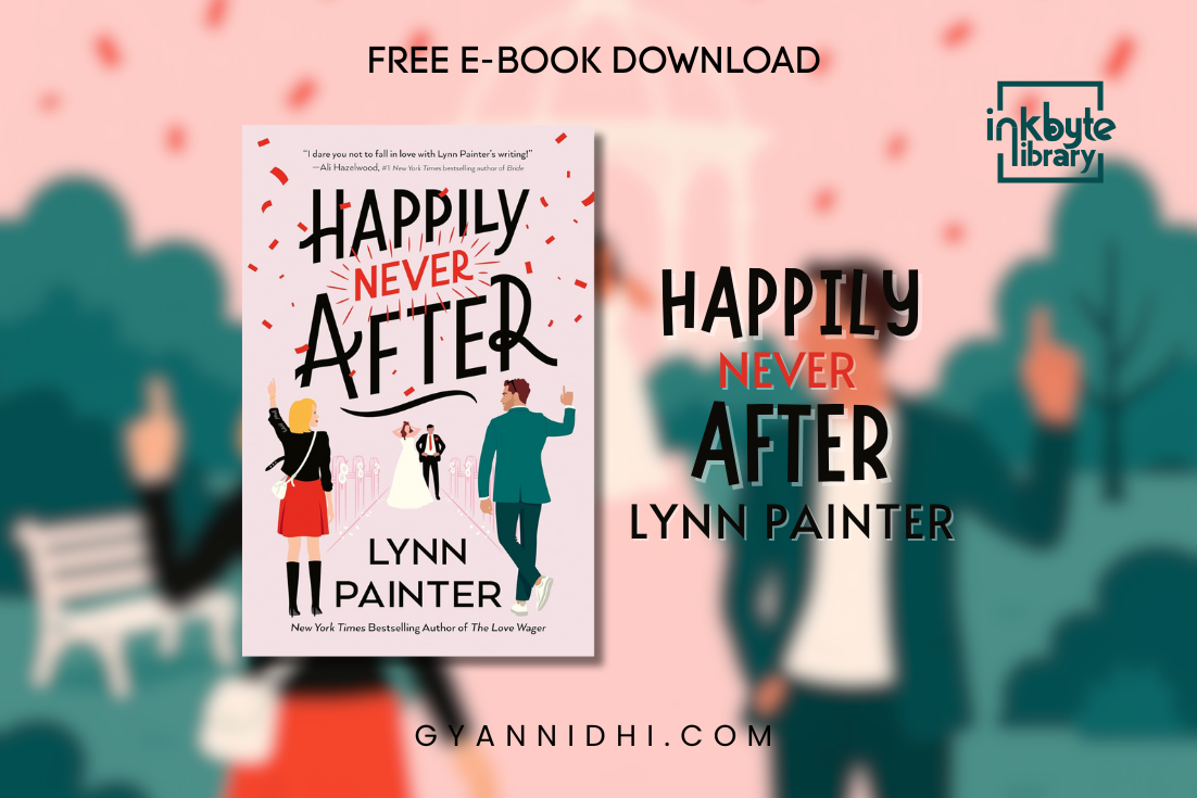 Romantic comedy book cover of Happily Never After by Lynn Painter, showing a modern illustrated wedding scene with unexpected twists, perfect for fans of humorous love stories.